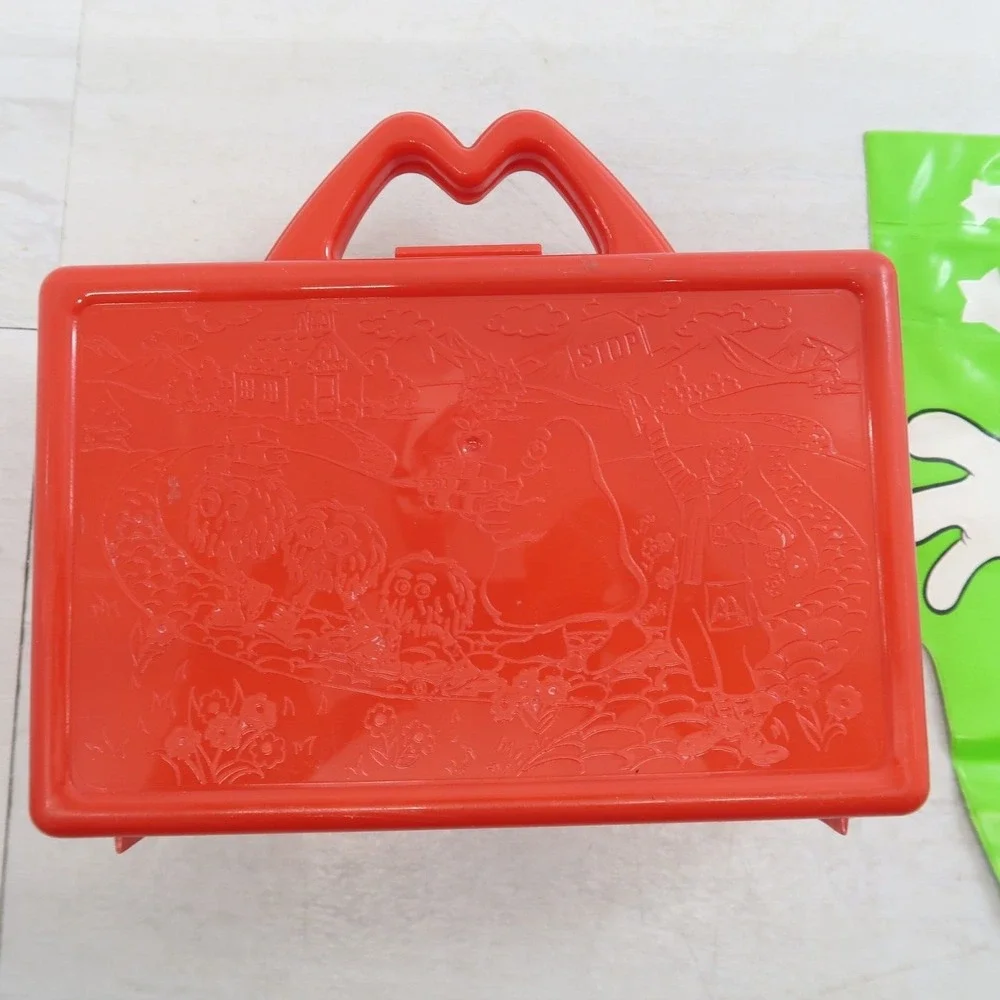 Vintage McDonalds Happy Meal Red Plastic Lunch Box Case 1988  Halloween Meal Bag